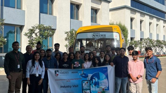 NMIMS Indore pharmacy students during an industrial visit at Ram 2 Laboratories