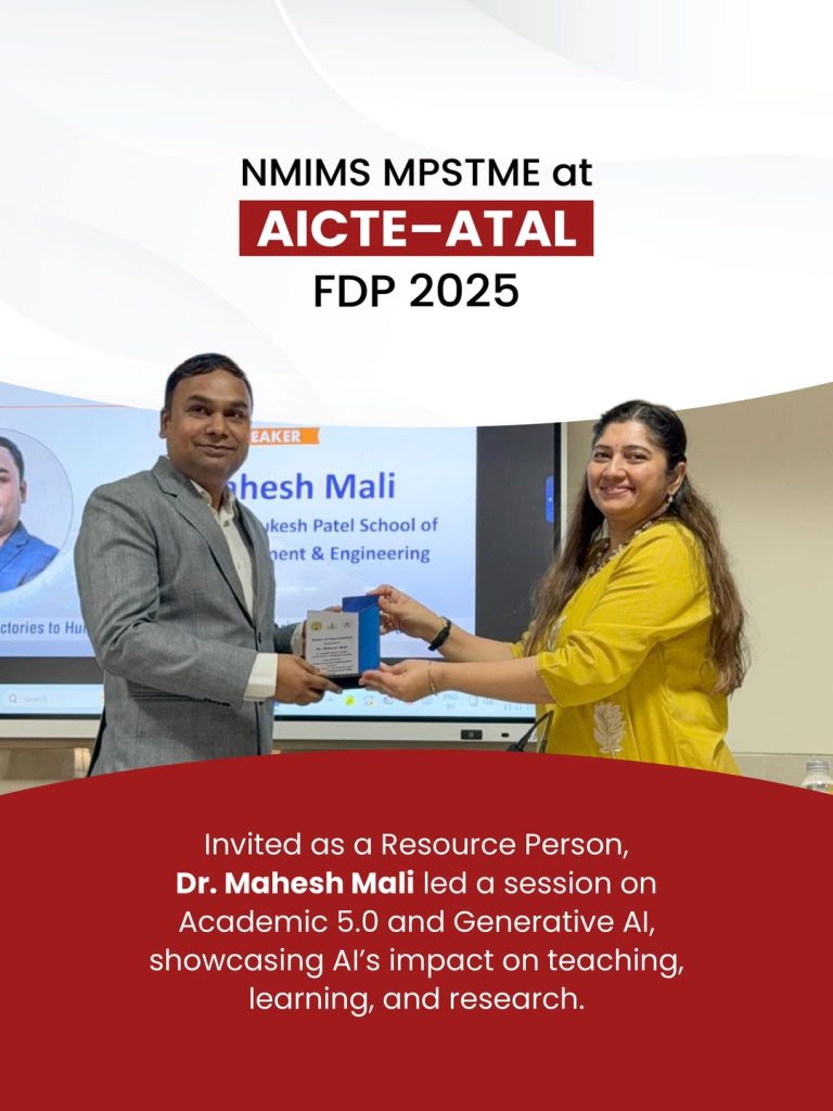 NMIMS MPSTME faculty leading a session on Academic 5.0 at AICTE–ATAL FDP 2025