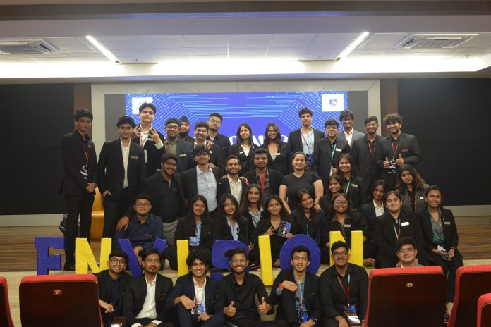 Speakers and students at ENVISION 2K26, NMIMS Bangalore School of Commerce, exploring the future of digital marketplaces and innovation.