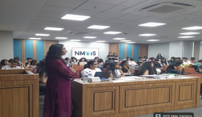 Participants and faculty at NMIMS Kirit P. Mehta School of Law during the Intervarsity Debate Competition 2026 held in Mumbai.