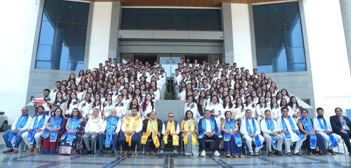 Graduates at NMIMS Hyderabad’s 15th SBM Convocation 2026 celebrate academic excellence and new career beginnings.