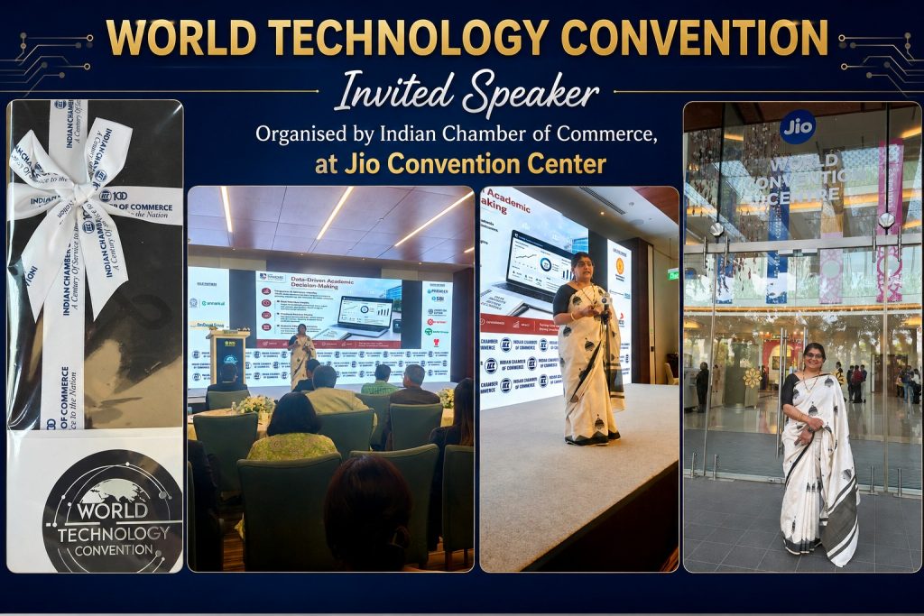 Dr. Meena Chintamaneni representing NMIMS at the Academic Tech Excellence Showcase, World Technology Convention 2026