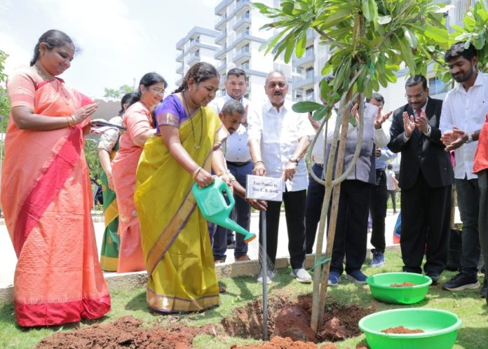 Tree plantation drive at NMIMS Hyderabad campus during World Environment Day 2026