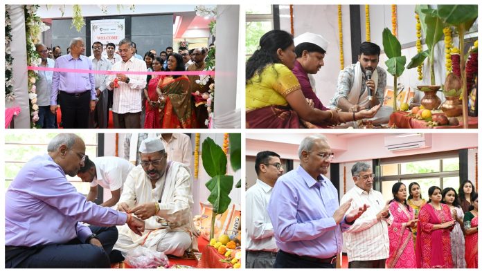 Dignitaries inaugurate the new Academic D-Wing at SVKM's NMIMS Shirpur Campus.